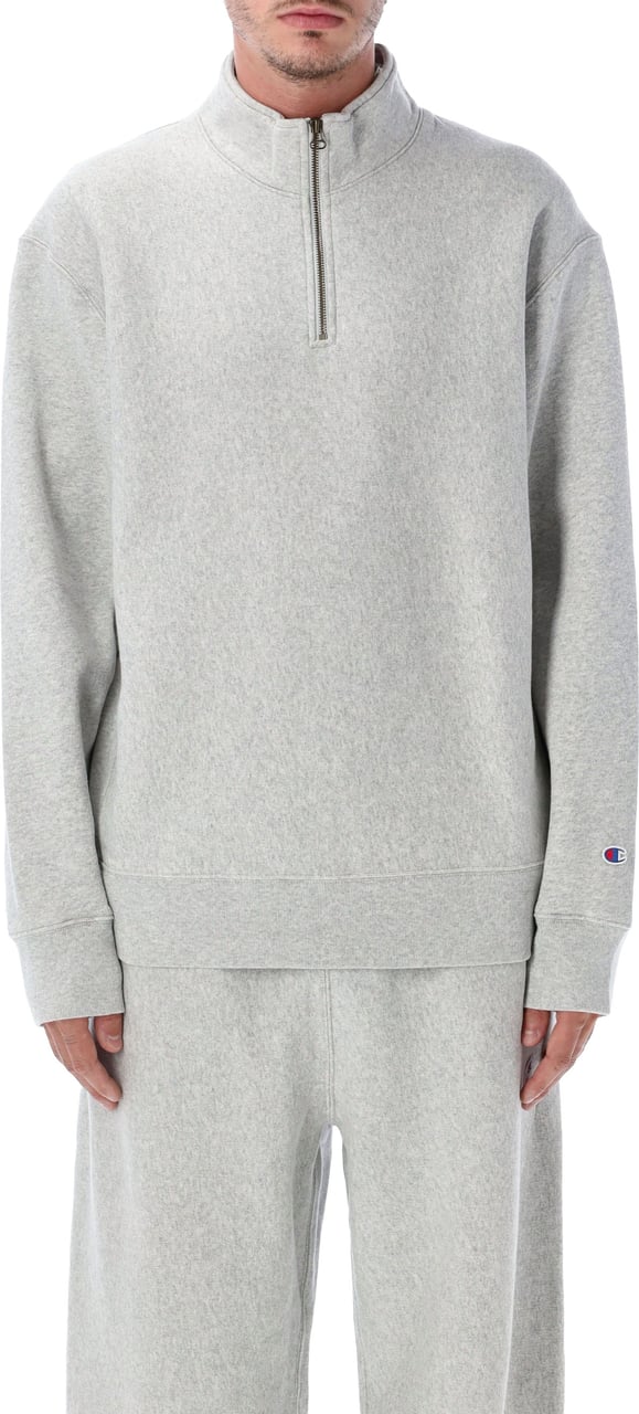 Champion Halfzip Patch Grigio Lichtgrijs
