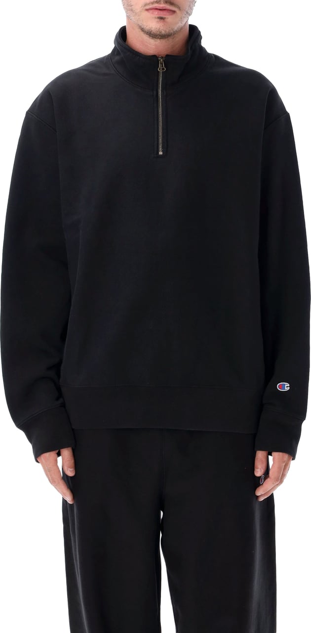 Champion Halfzip Patch Nero Zwart