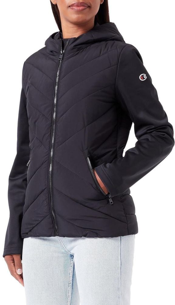 Champion Black Polyester Shell Jacket Zwart