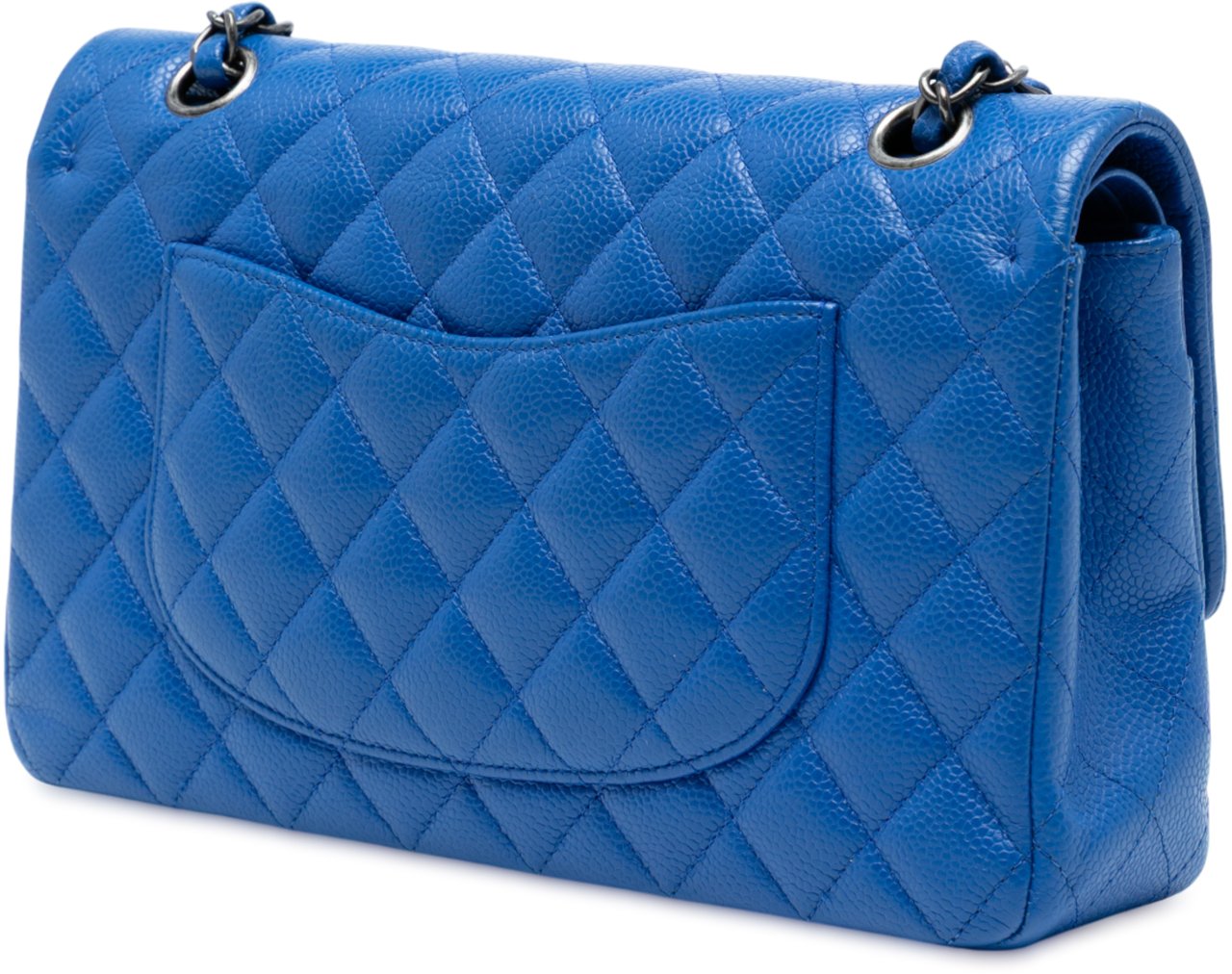 Chanel Medium Classic Caviar Double Flap Blauw