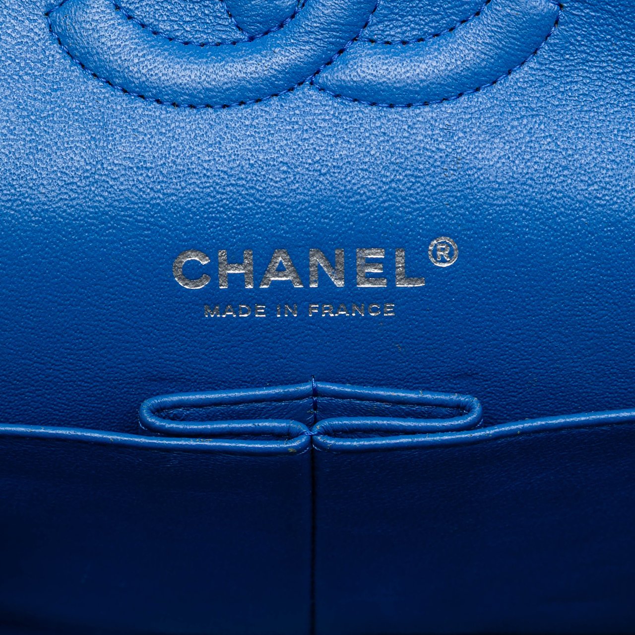 Chanel Medium Classic Caviar Double Flap Blauw