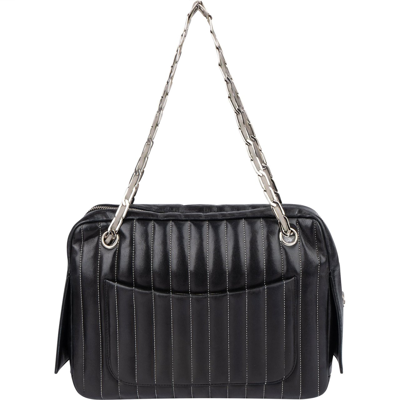 Chanel Chanel Quilted Lambskin Mademoiselle Ligne Shoulder Bag Zwart