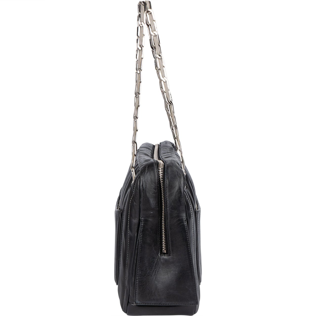 Chanel Chanel Quilted Lambskin Mademoiselle Ligne Shoulder Bag Zwart