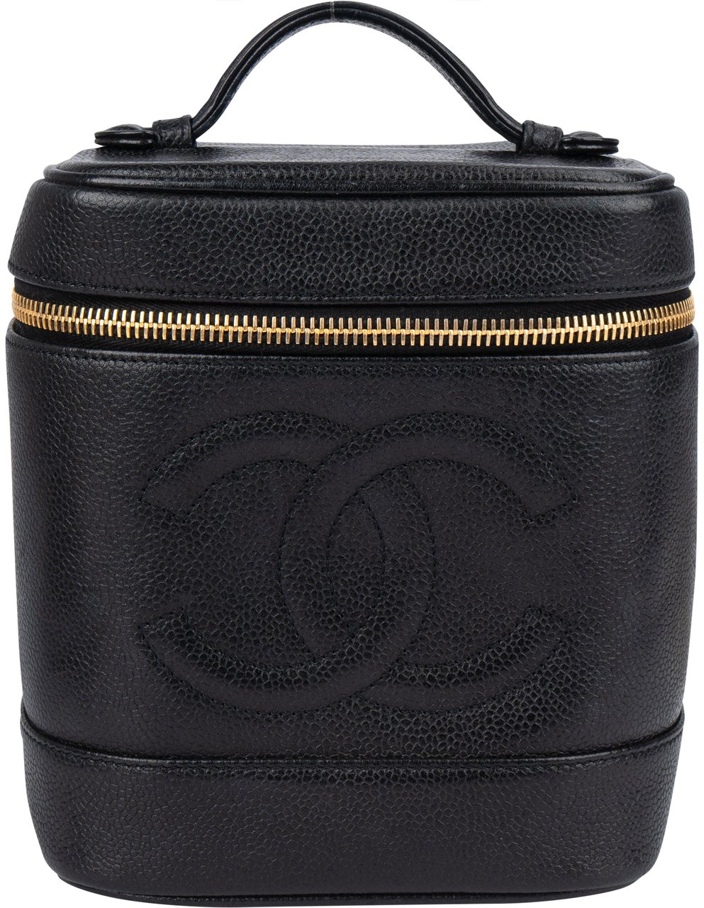 Chanel Chanel Caviar Leather Vanity Case Handbag Zwart