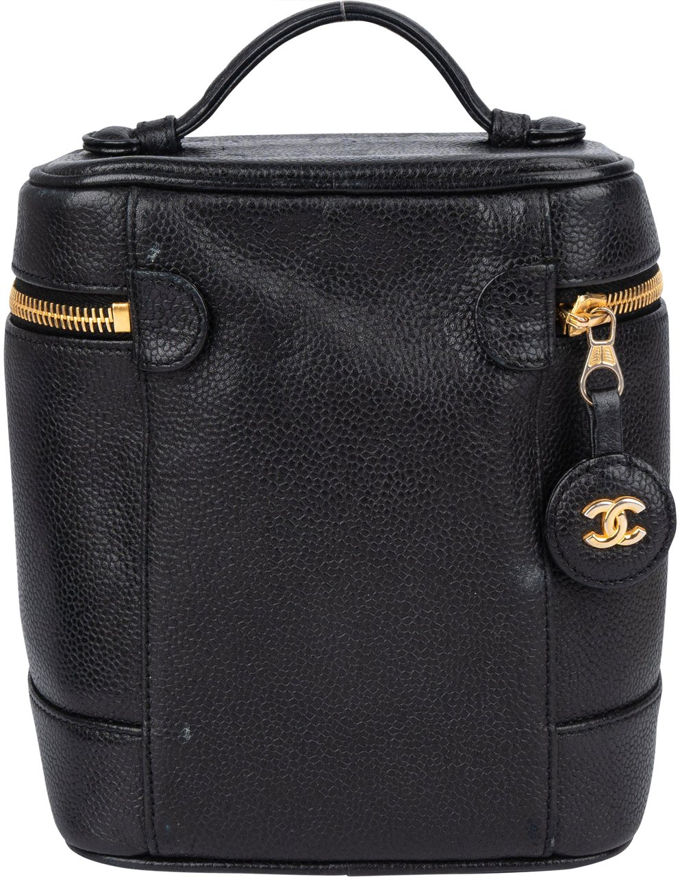 Chanel Chanel Caviar Leather Vanity Case Handbag Zwart
