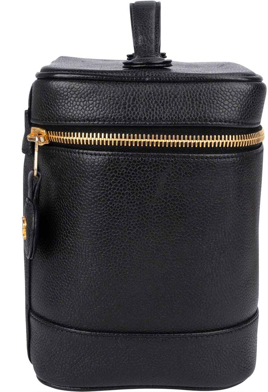 Chanel Chanel Caviar Leather Vanity Case Handbag Zwart