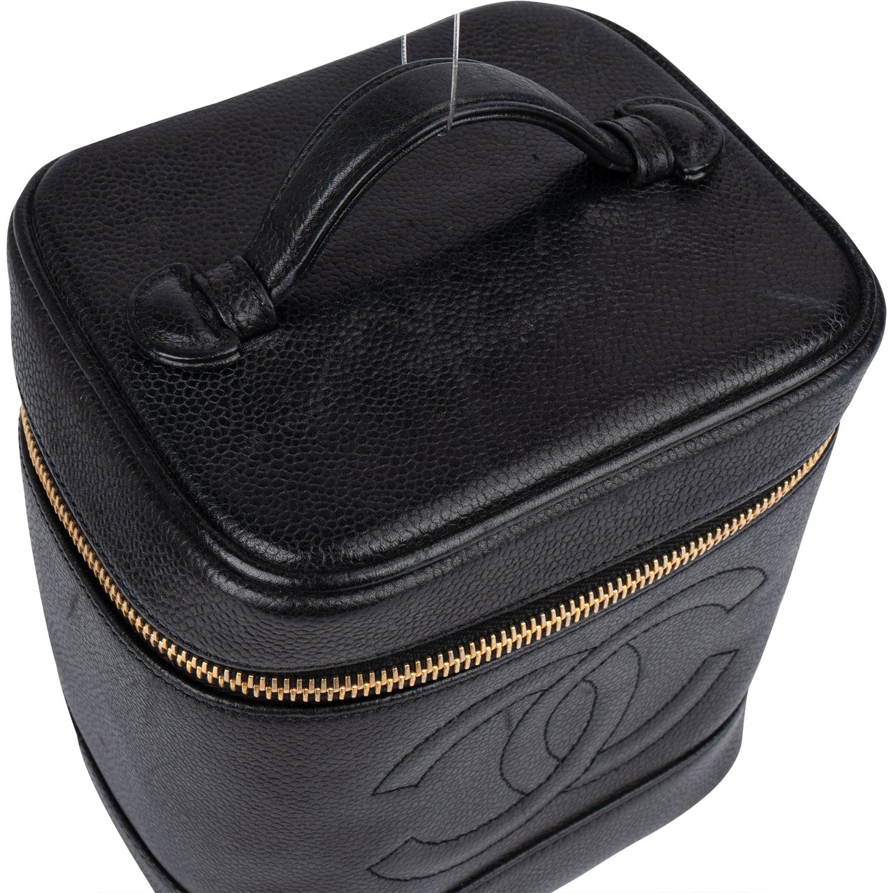 Chanel Chanel Caviar Leather Vanity Case Handbag Zwart