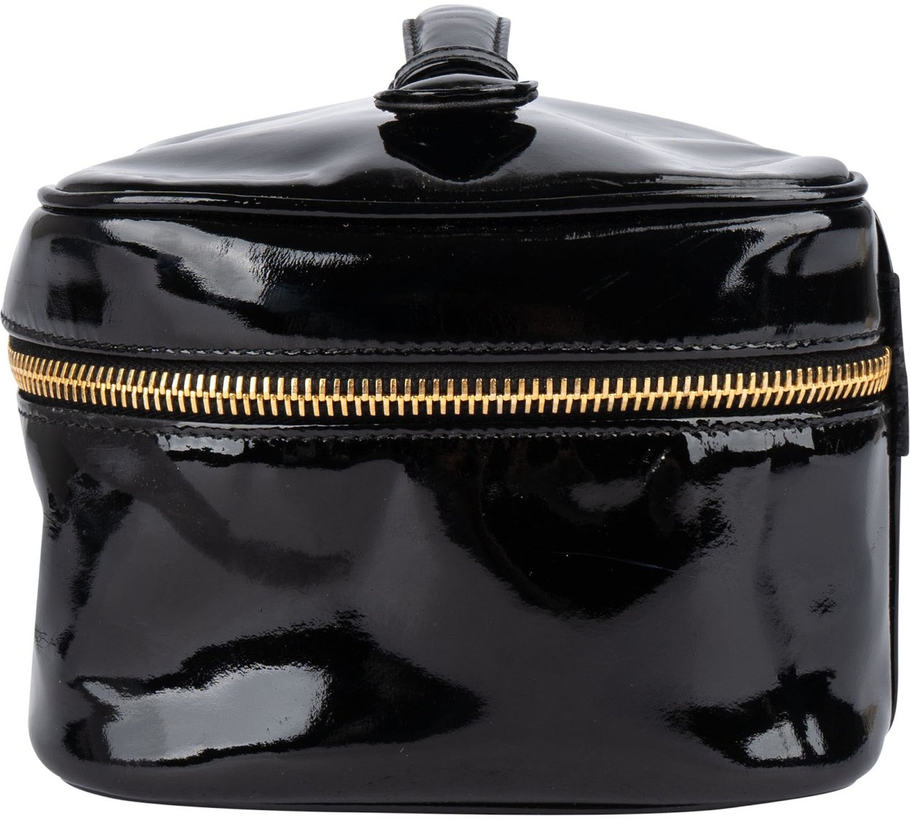 Chanel Chanel Patent Leather CC Vanity Case Handbag Zwart