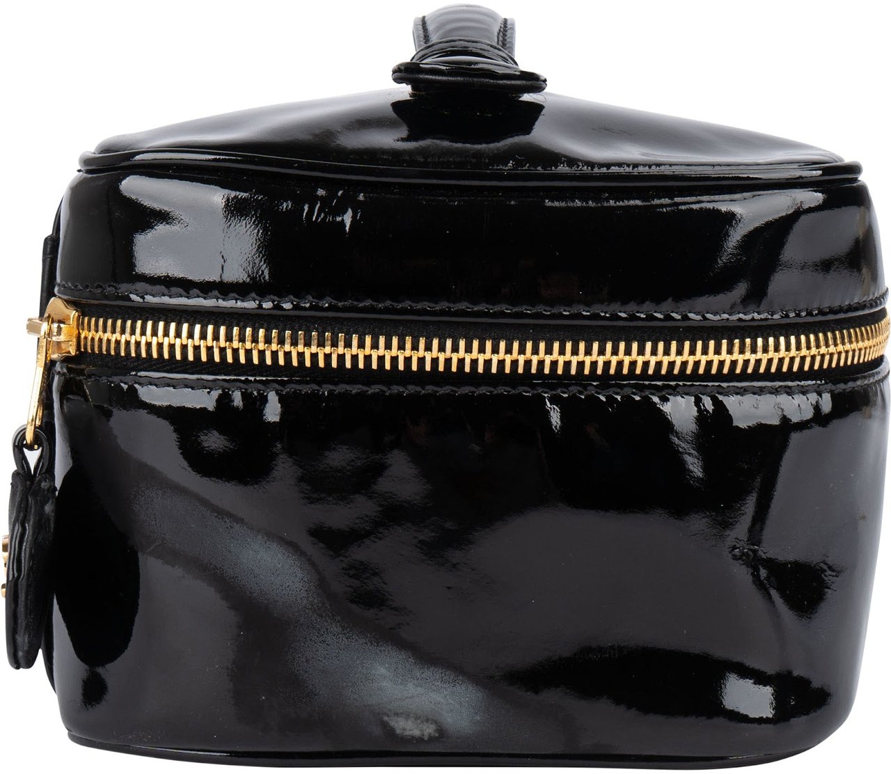 Chanel Chanel Patent Leather CC Vanity Case Handbag Zwart