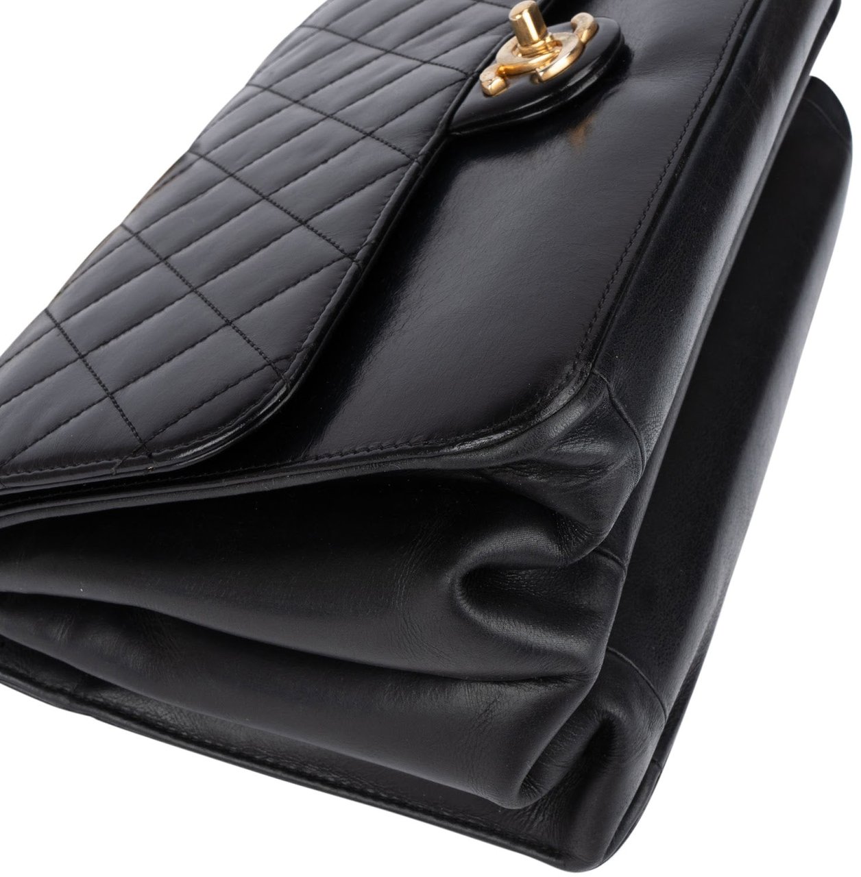 Chanel Chanel Quilted Lambskin Medium Single Flap Metiers Crossbody Bag Zwart