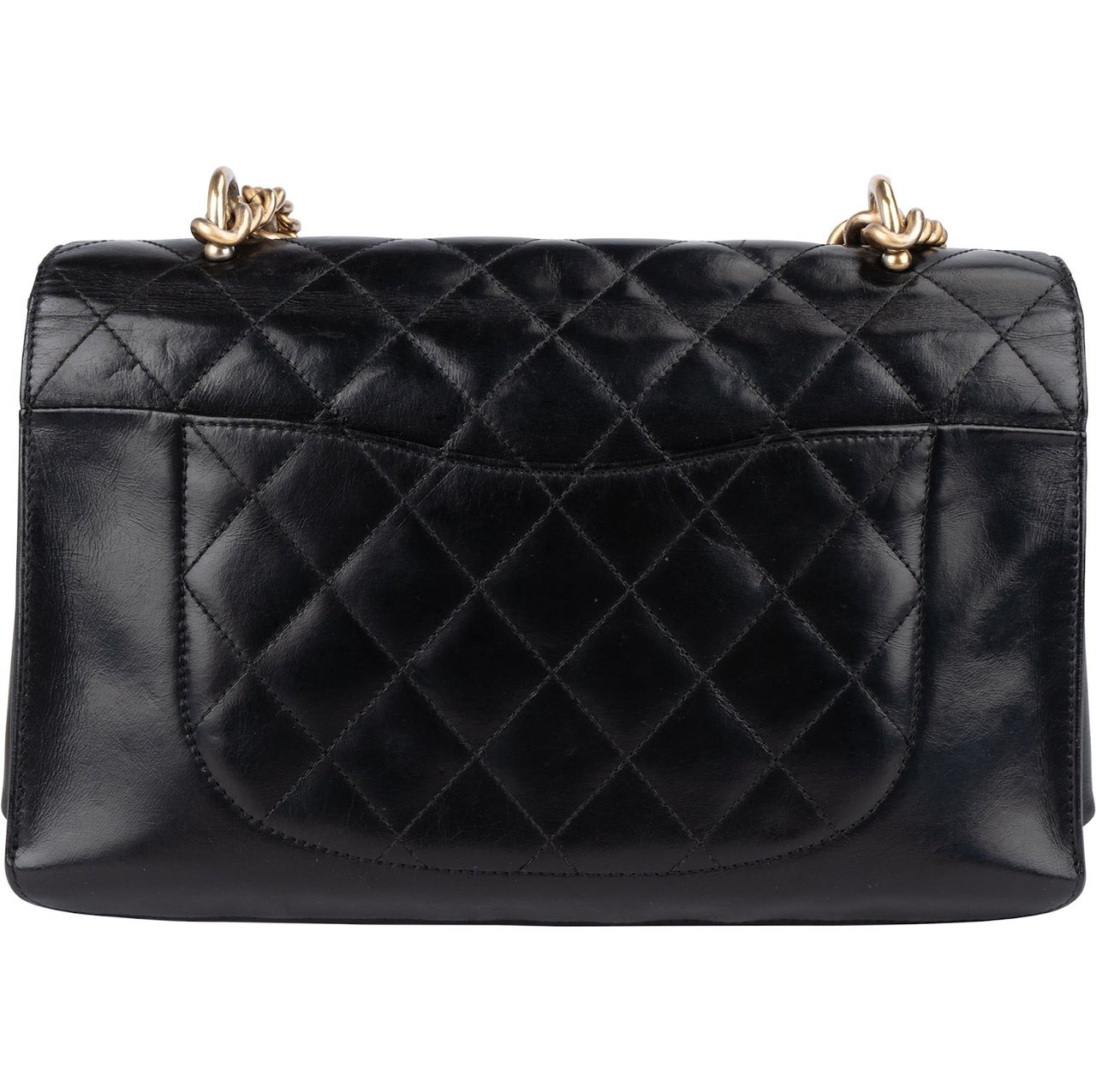 Chanel Chanel Quilted Lambskin Medium Single Flap Metiers Crossbody Bag Zwart