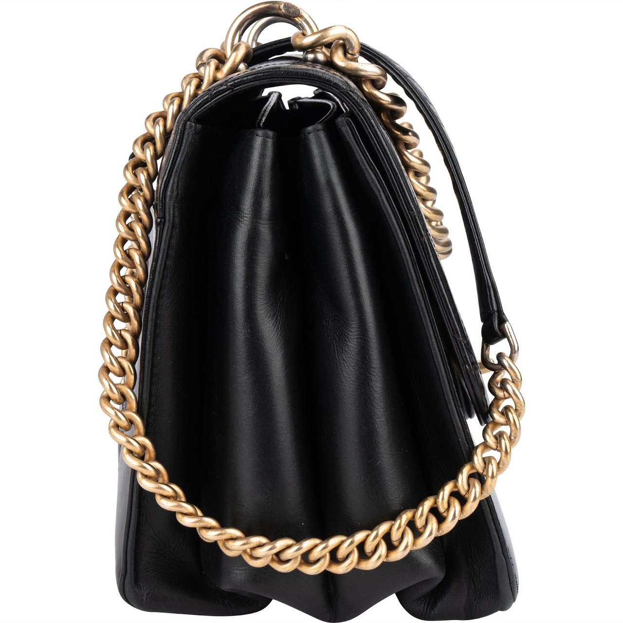 Chanel Chanel Quilted Lambskin Medium Single Flap Metiers Crossbody Bag Zwart