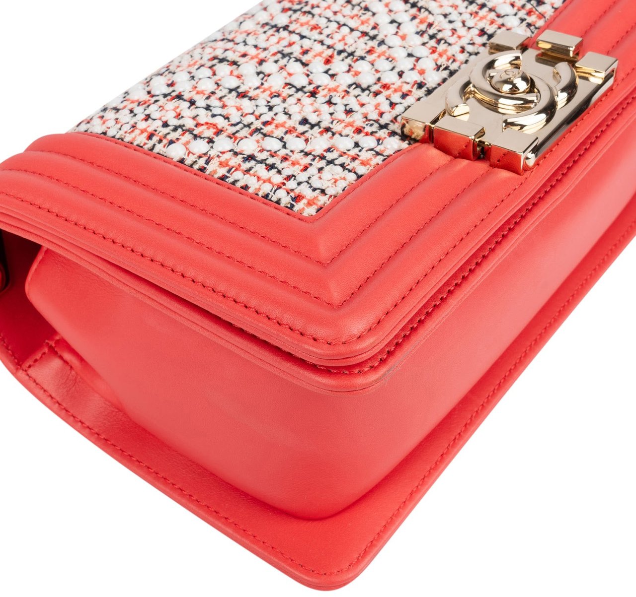 Chanel Chanel Tweed Dots Calfskin Small Boy Single Flap Crossbody Bag Divers