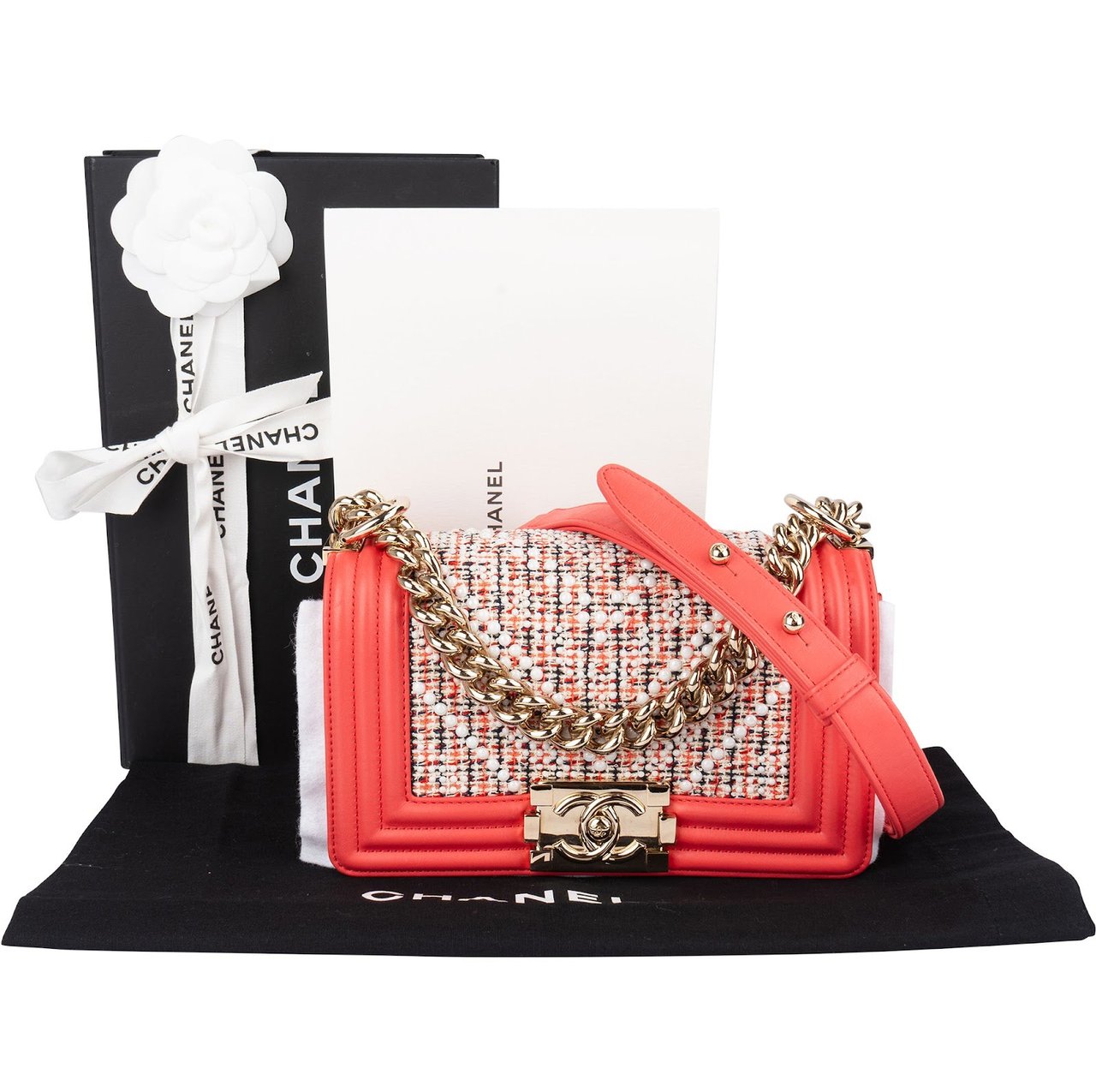 Chanel Chanel Tweed Dots Calfskin Small Boy Single Flap Crossbody Bag Divers