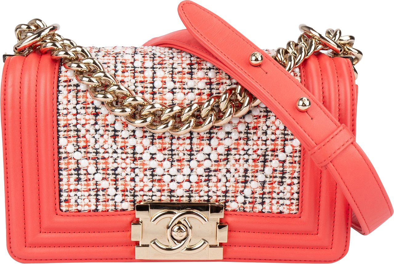 Chanel Chanel Tweed Dots Calfskin Small Boy Single Flap Crossbody Bag Divers