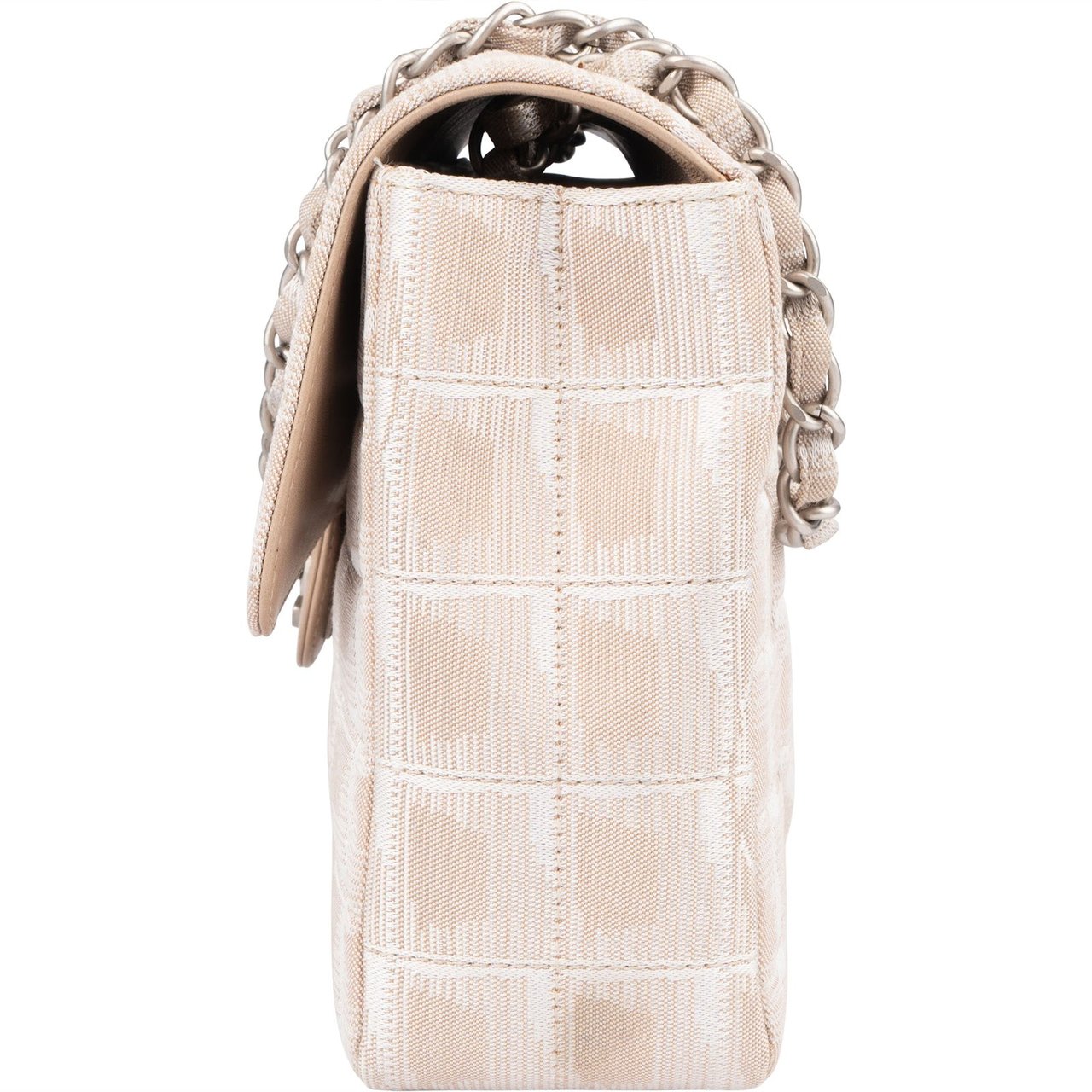 Chanel Chanel Quilted Travel Line Monogram Single Flap Crossbody Bag Beige