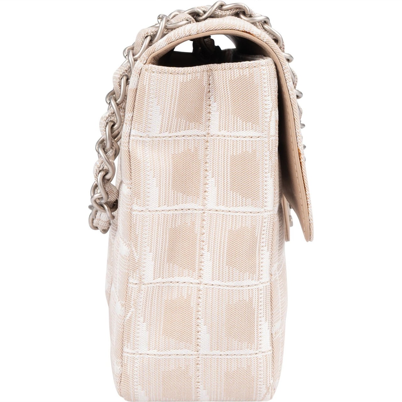 Chanel Chanel Quilted Travel Line Monogram Single Flap Crossbody Bag Beige