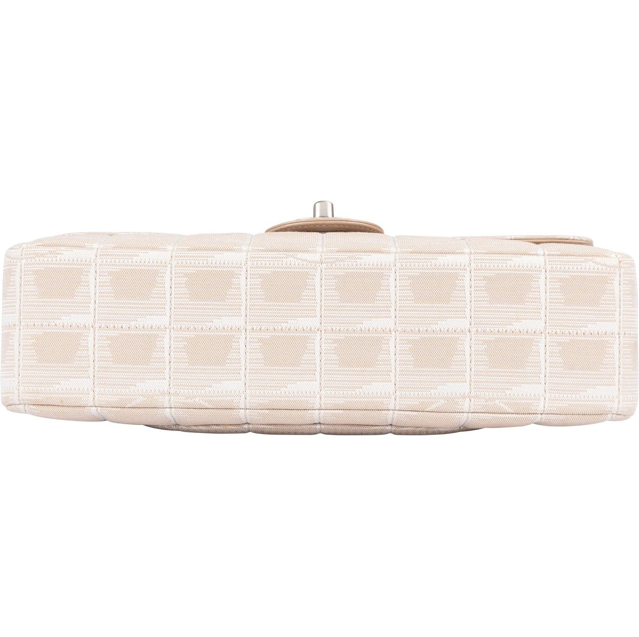 Chanel Chanel Quilted Travel Line Monogram Single Flap Crossbody Bag Beige