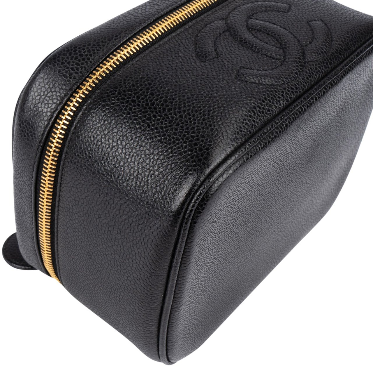 Chanel Chanel Caviar Leather Vanity Case Handbag Zwart