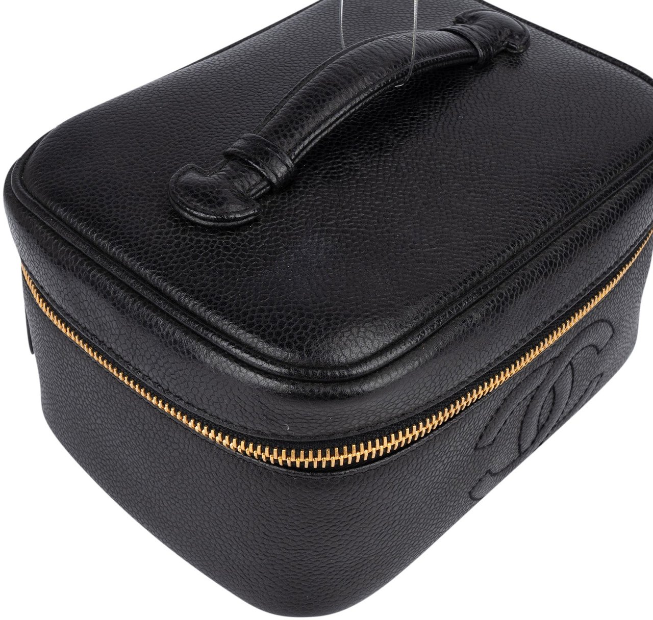 Chanel Chanel Caviar Leather Vanity Case Handbag Zwart