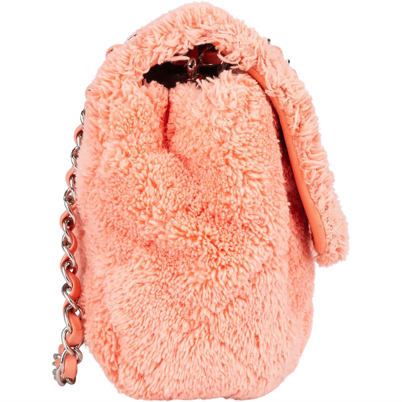 Chanel Chanel Pink Terry Cloth Coco Single Flap Shoulder Bag Divers