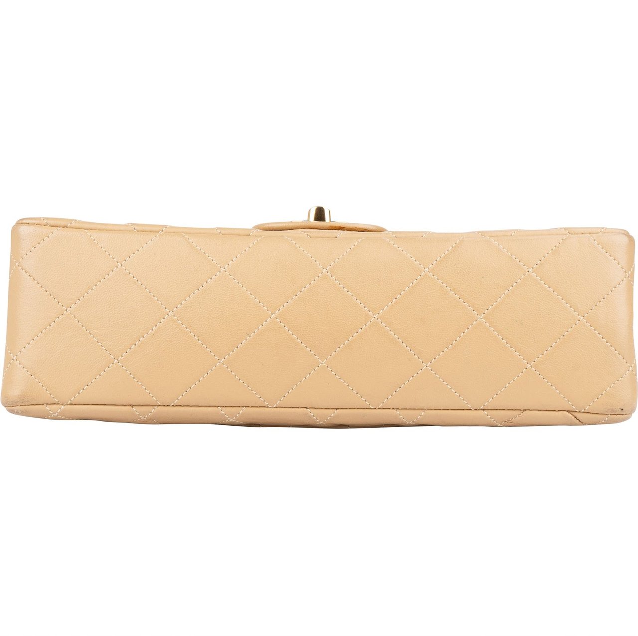 Chanel Chanel Quilted Lambskin 24K Gold Small Double Flap Shoulder Bag Beige