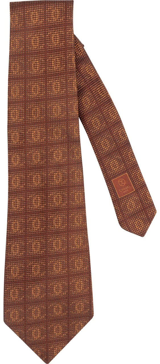 Chanel Chanel Silk CC Emblem Krawatte Tie Bruin