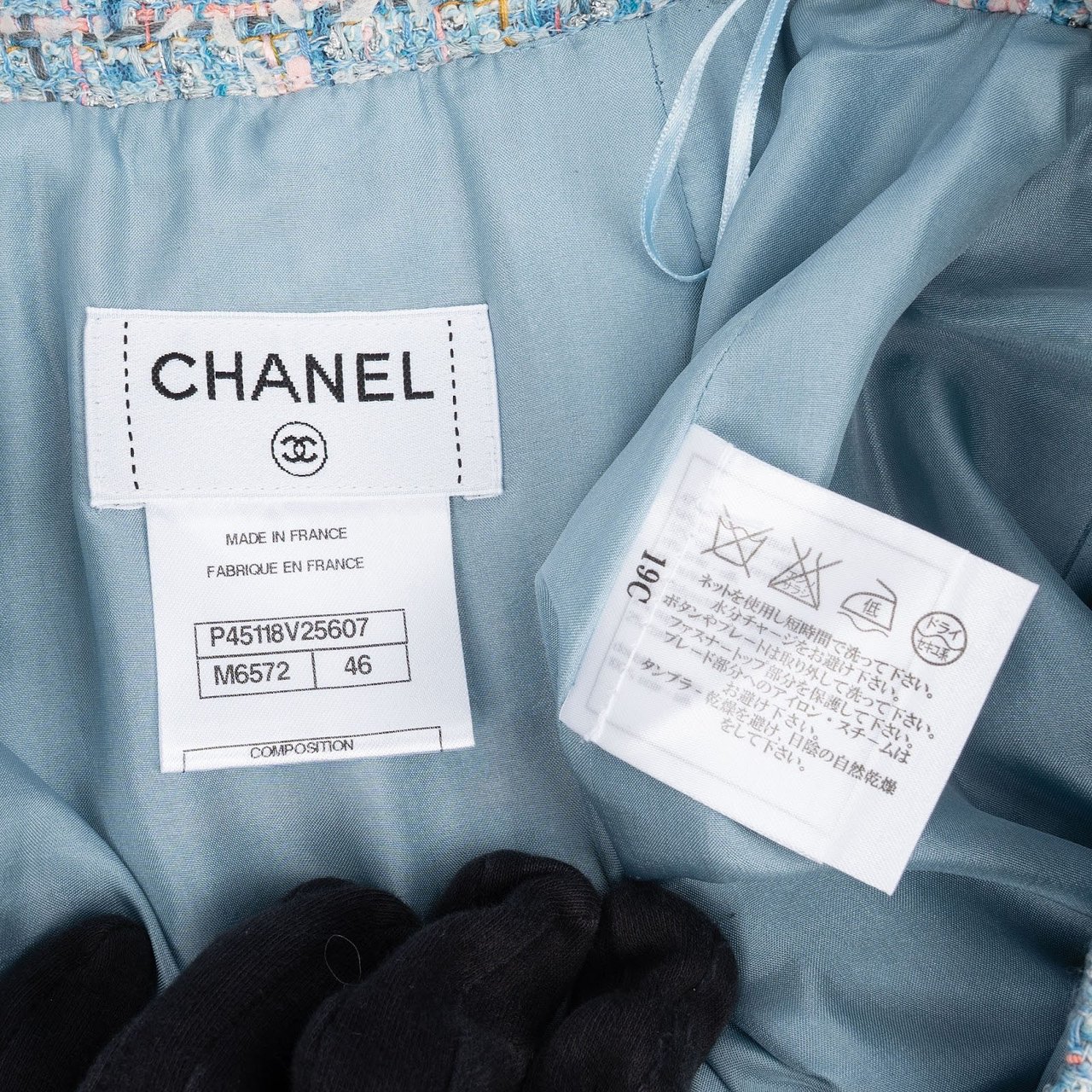 Chanel Chanel Blue Tweed Rock Skirt (DE44 / FR46) Lichtblauw