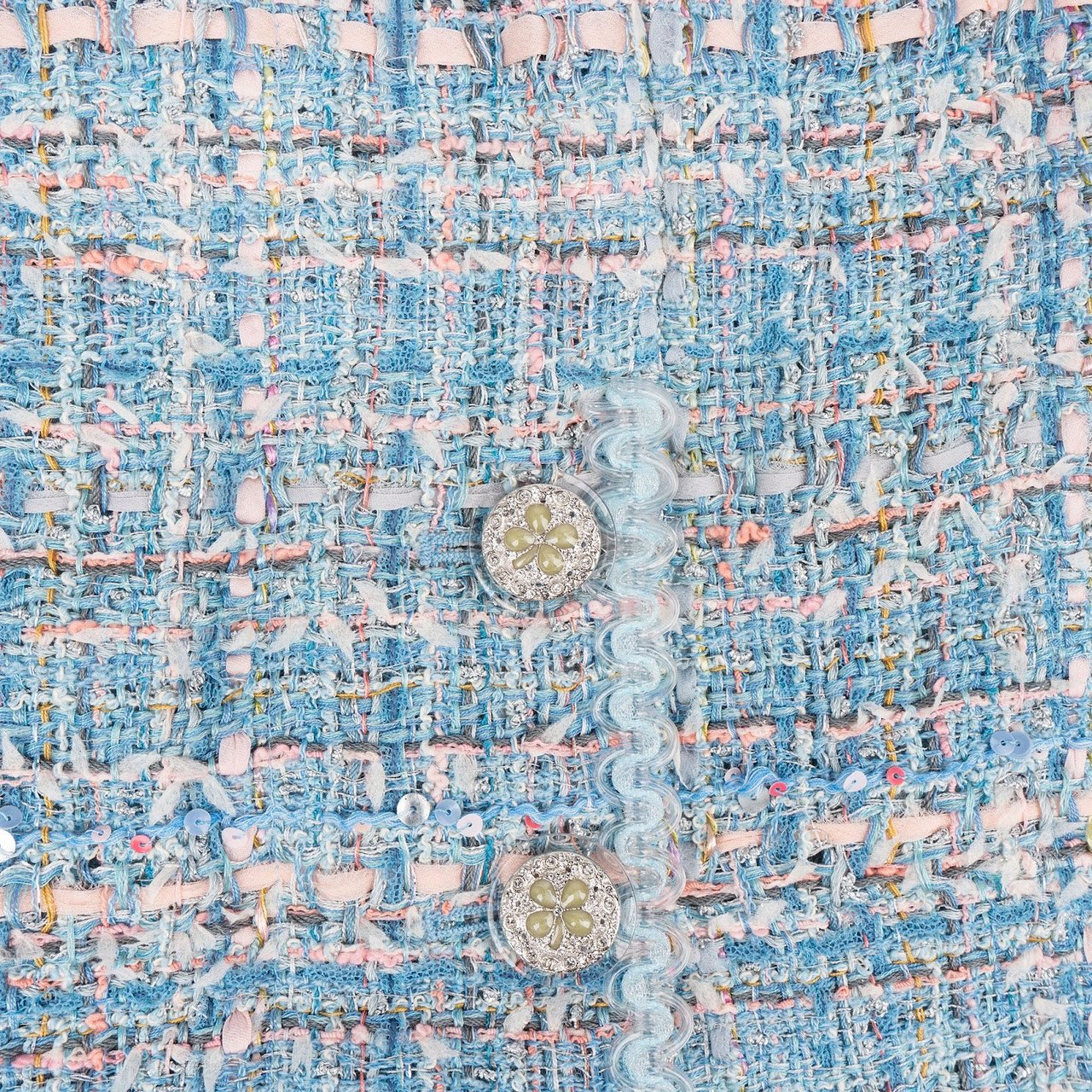 Chanel Chanel Blue Tweed Rock Skirt (DE44 / FR46) Lichtblauw