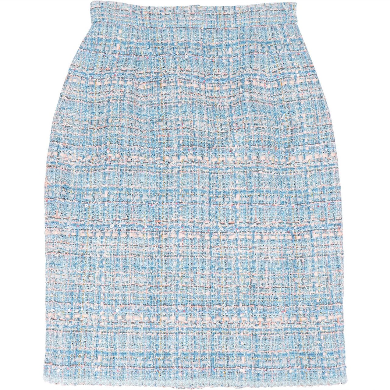 Chanel Chanel Blue Tweed Rock Skirt (DE44 / FR46) Lichtblauw