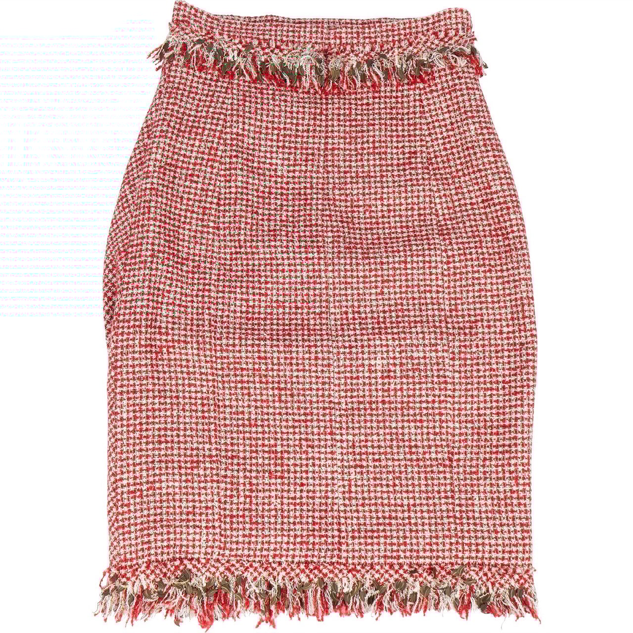 Chanel Chanel Tweed Leaf Skirt (DE42 / FR44) Rood