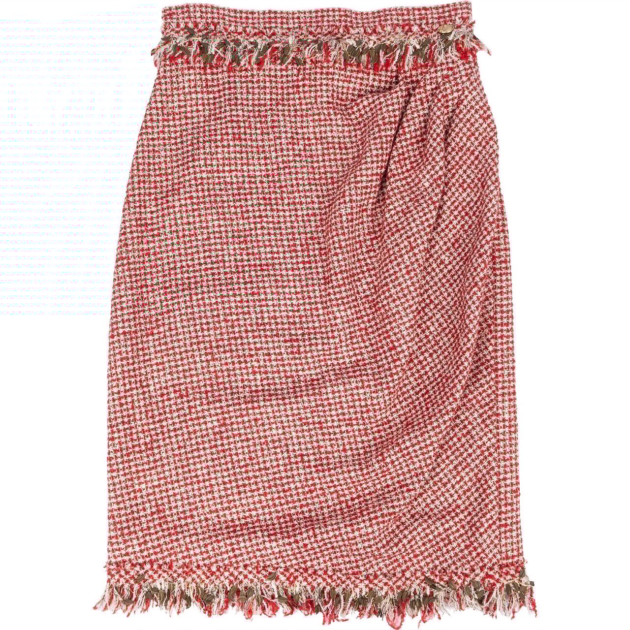 Chanel Chanel Tweed Leaf Skirt (DE42 / FR44) Rood