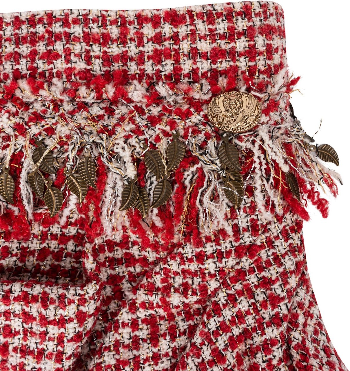 Chanel Chanel Tweed Leaf Skirt (DE42 / FR44) Rood