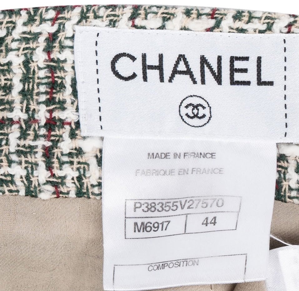 Chanel Chanel Tweed Christmas Tree Skirt (DE42 / FR44) Groen