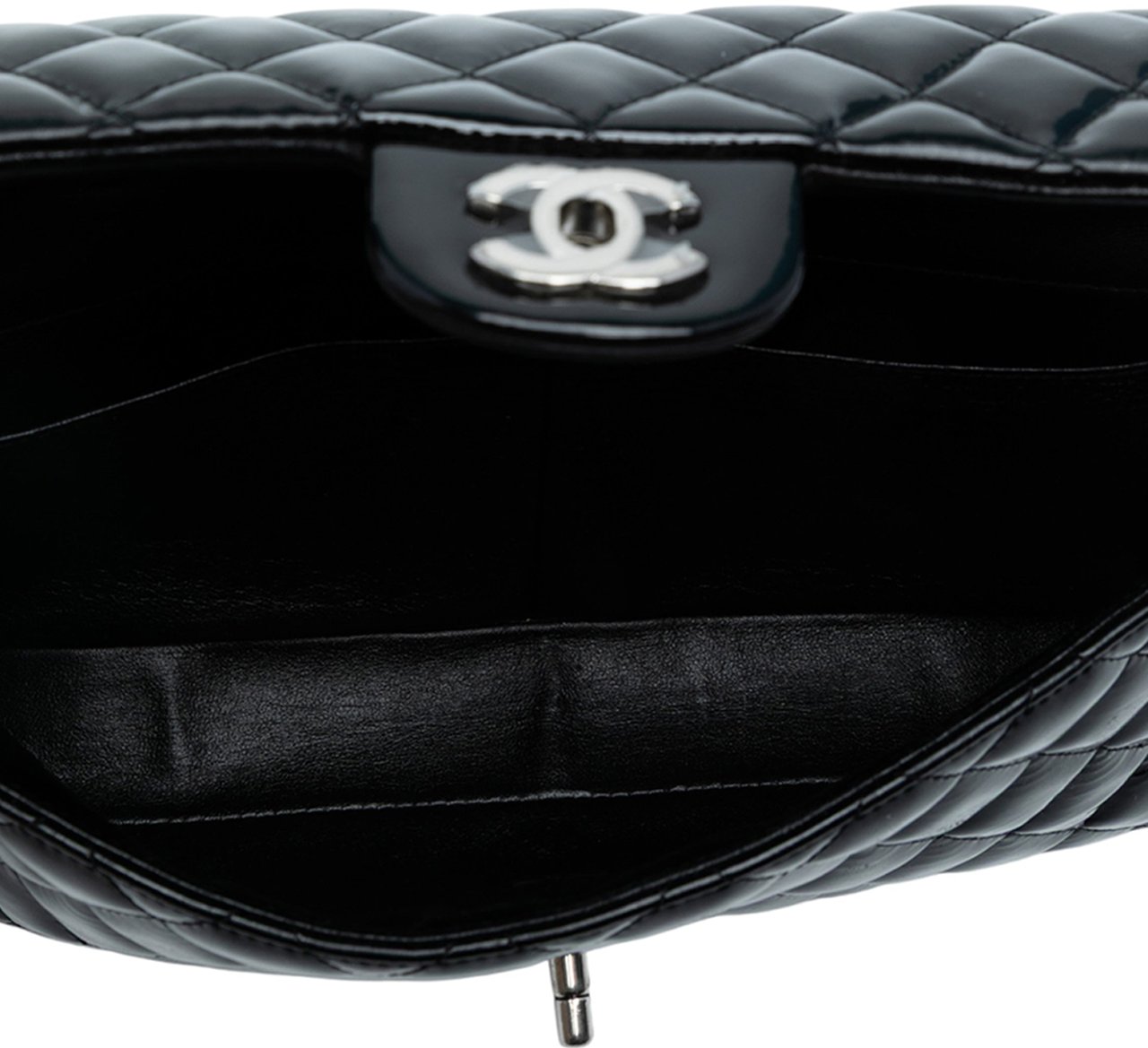 Chanel Classic Patent East West Single Flap Blauw