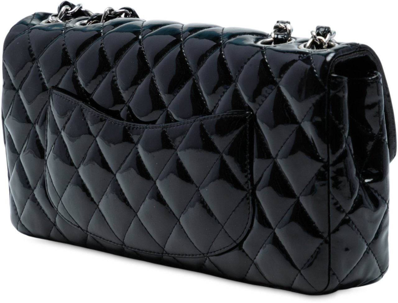 Chanel Classic Patent East West Single Flap Blauw