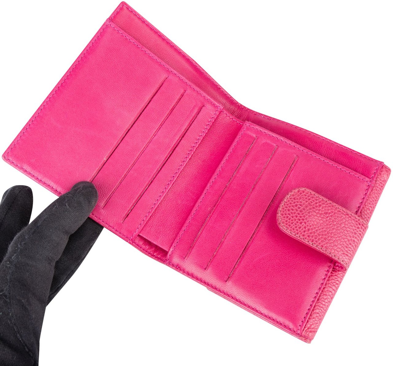 Chanel Chanel Caviar Leather CC Bifold Wallet Rood