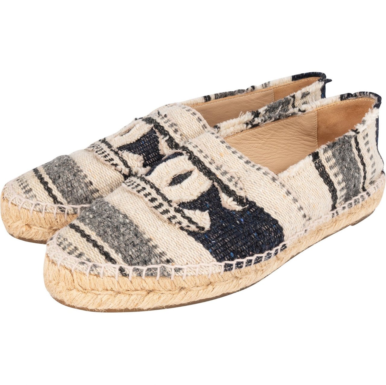Chanel Chanel Multicolor Tweed Espadrilles Shoes (38) Blauw