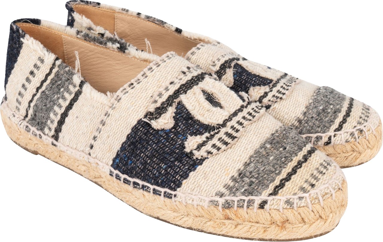 Chanel Chanel Multicolor Tweed Espadrilles Shoes (38) Blauw
