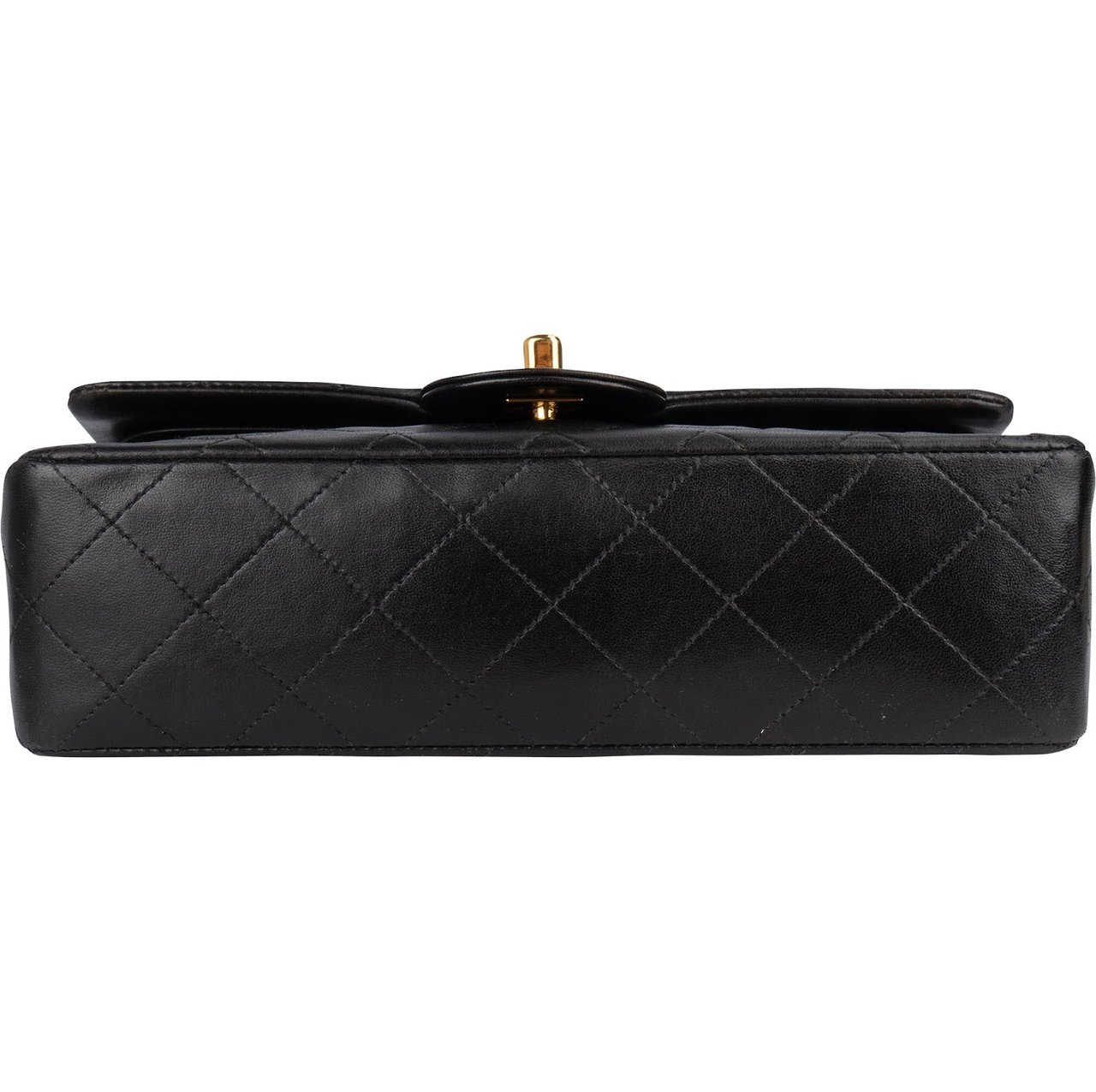 Chanel Chanel Quilted Lambskin 24K Gold Small Double Flap Crossbody Bag Zwart