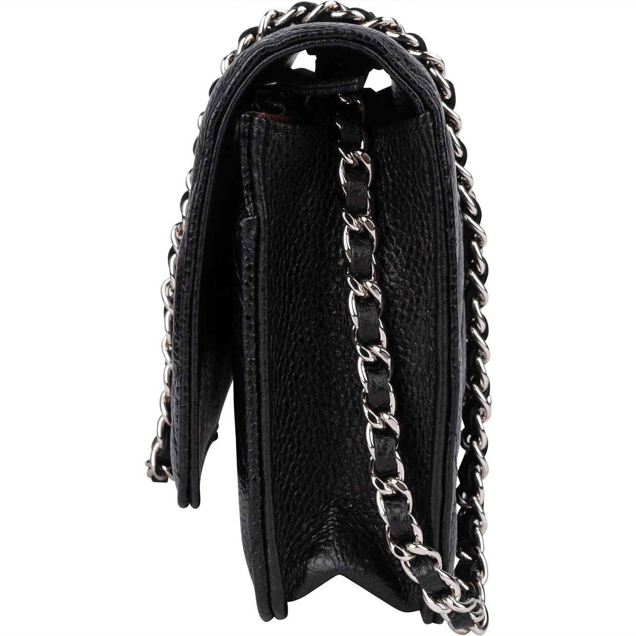 Chanel Chanel Quilted Caviar Leather Wallet on Chain Crossbody Bag Zwart