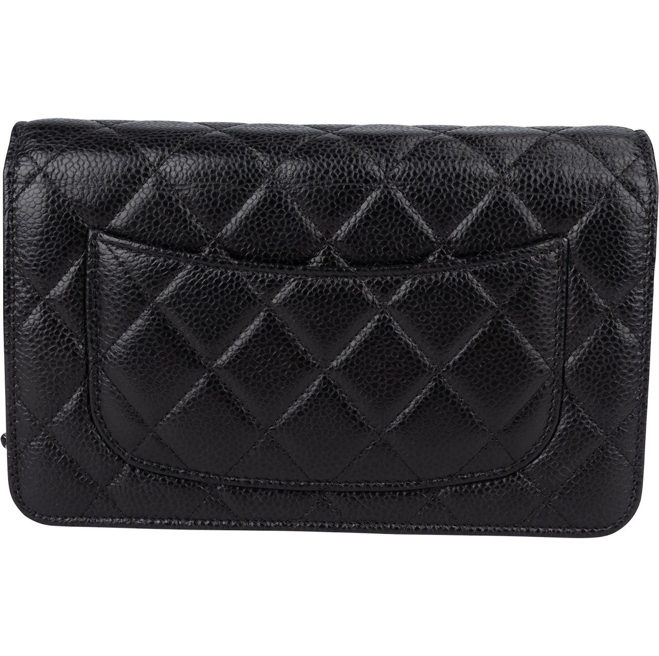 Chanel Chanel Quilted Caviar Leather Wallet on Chain Crossbody Bag Zwart