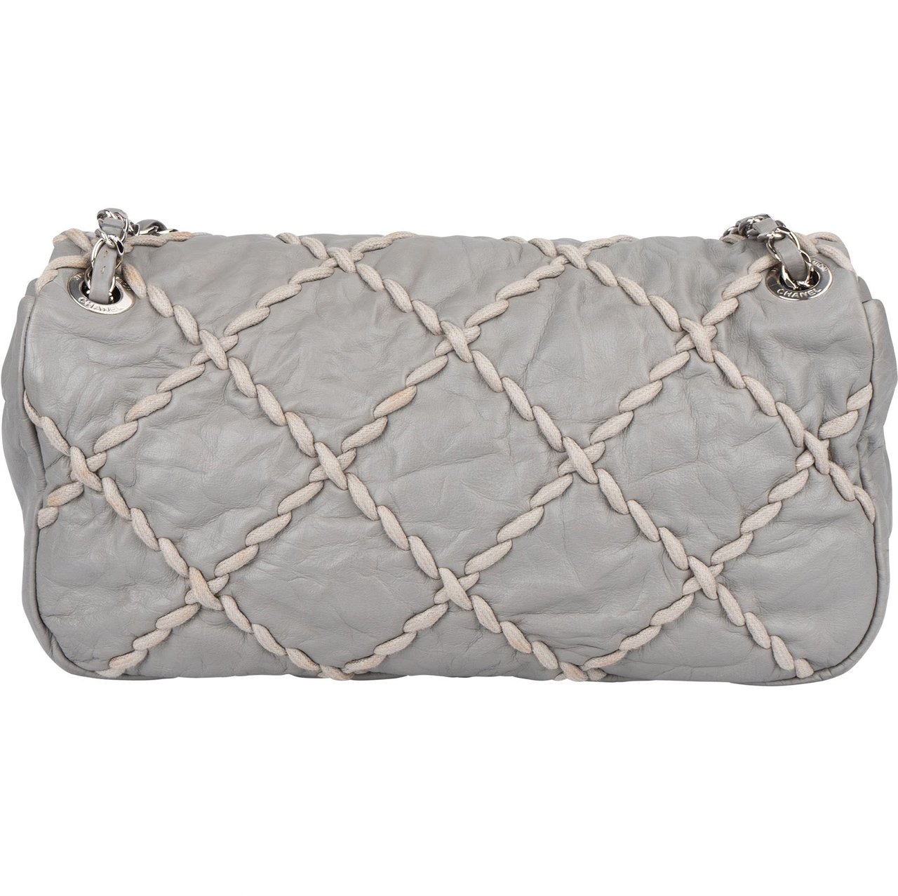 Chanel Chanel Leather Ultra Stitch Single Flap Shoulder Bag Donkergrijs