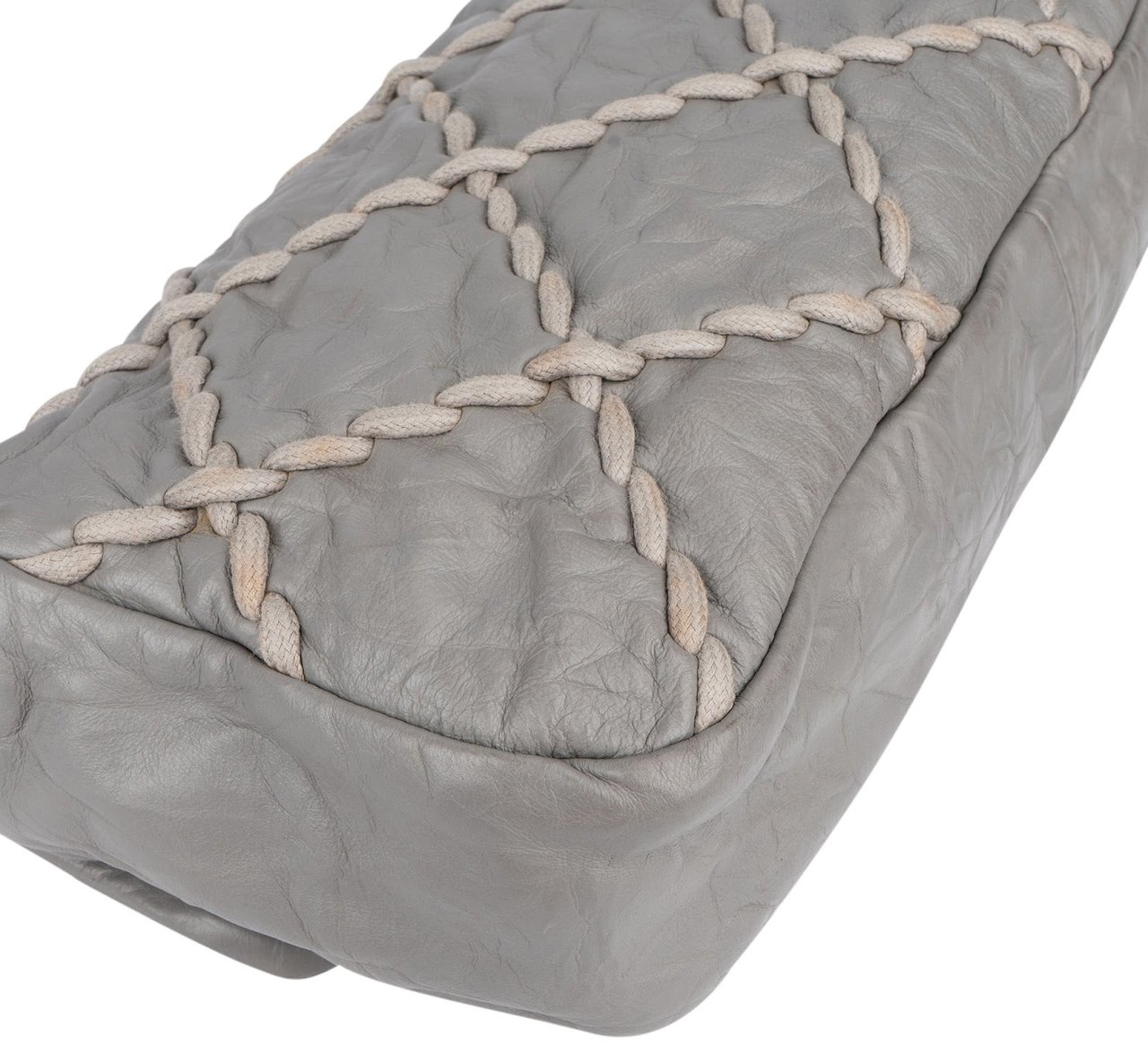 Chanel Chanel Leather Ultra Stitch Single Flap Shoulder Bag Donkergrijs