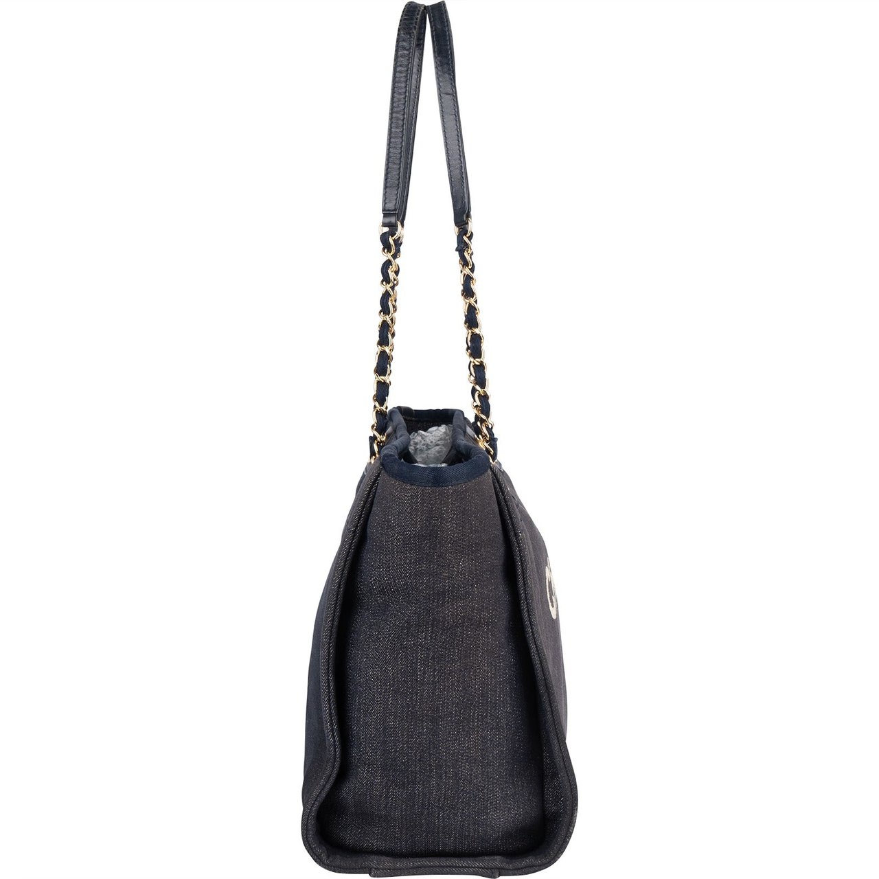 Chanel Chanel Denim Deauville Tote Shoulder Bag Blauw