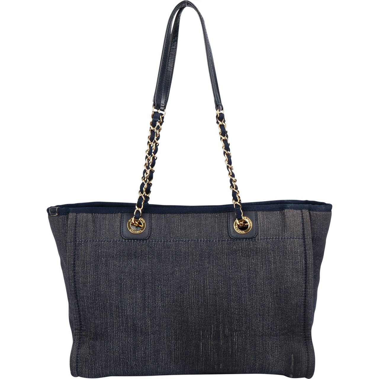 Chanel Chanel Denim Deauville Tote Shoulder Bag Blauw