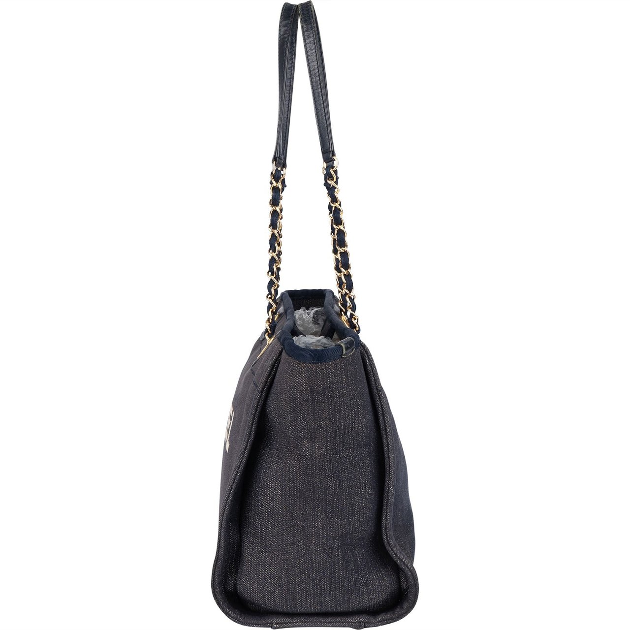 Chanel Chanel Denim Deauville Tote Shoulder Bag Blauw