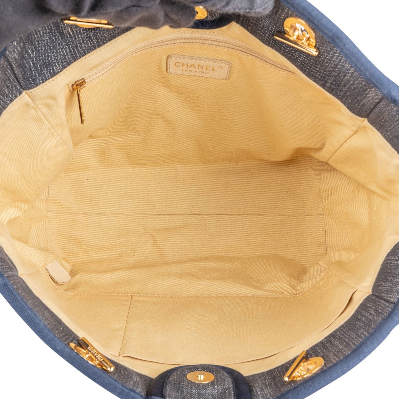 Chanel Chanel Denim Deauville Tote Shoulder Bag Blauw