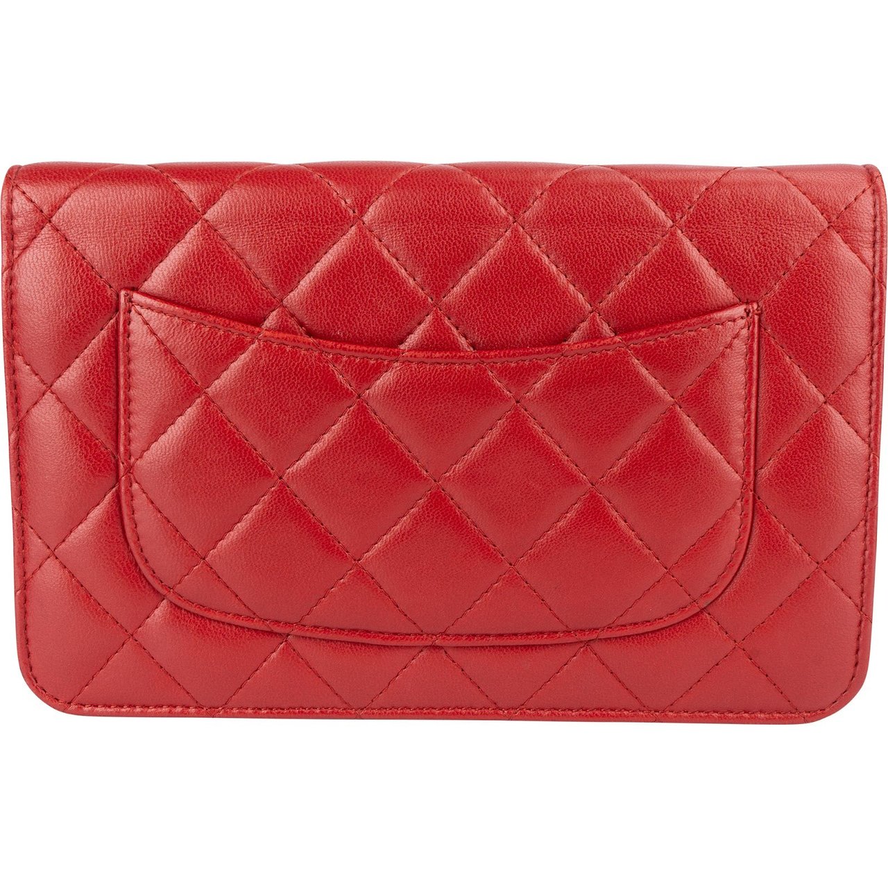 Chanel Quilted Lambskin Wallet on Chain Crossbody Bag Rood