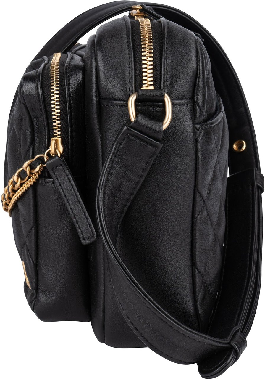 Chanel Chanel Quilted Lambskin CC Multi-Pocket Camera Crossbody Bag Zwart